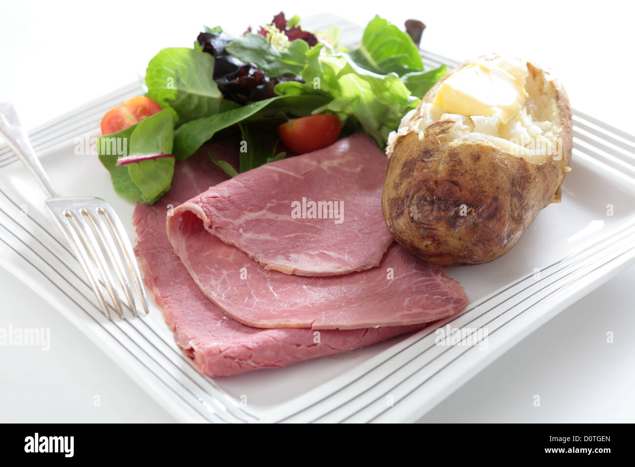 Slices of Americanstyle corned beef (or salt beef in English terms