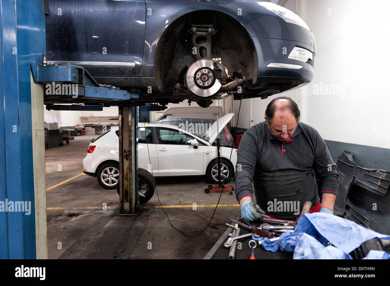 Auto garage Stock Photo