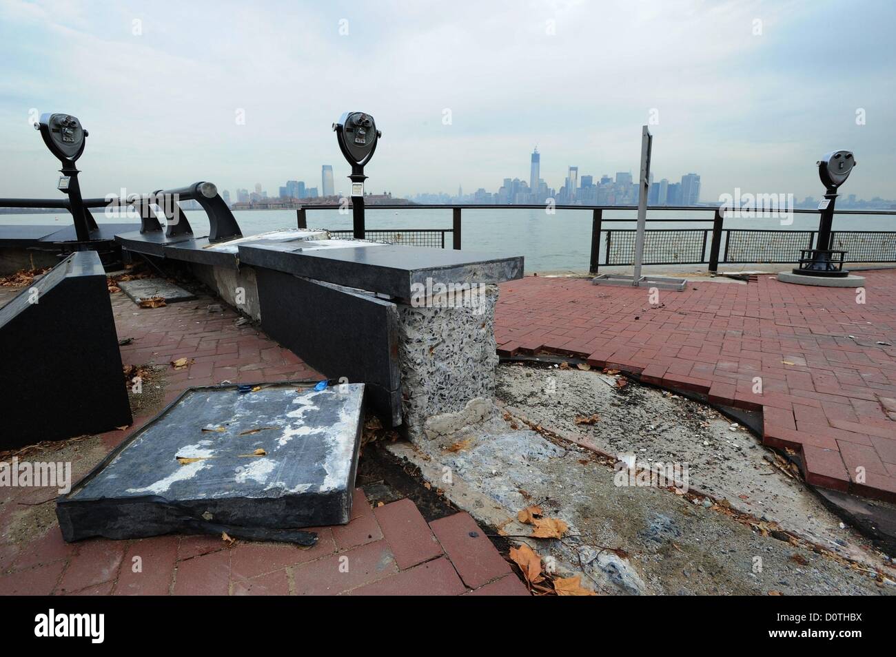 Nov. 30, 2012 Liberty Island, New York, U.S. Storm damaged brick