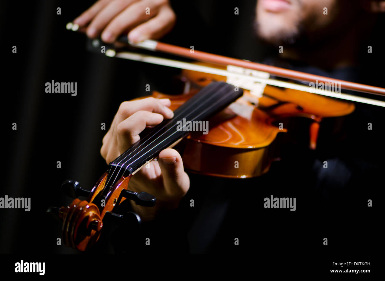 Young violin player playing Stock Photo Alamy