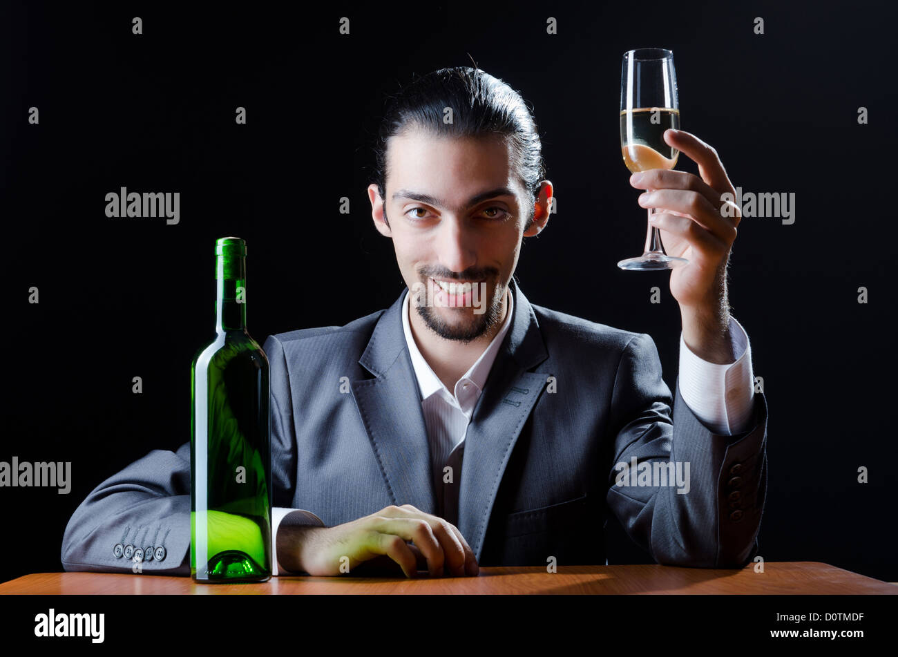 Man tasting wine in glass Stock Photo - Alamy
