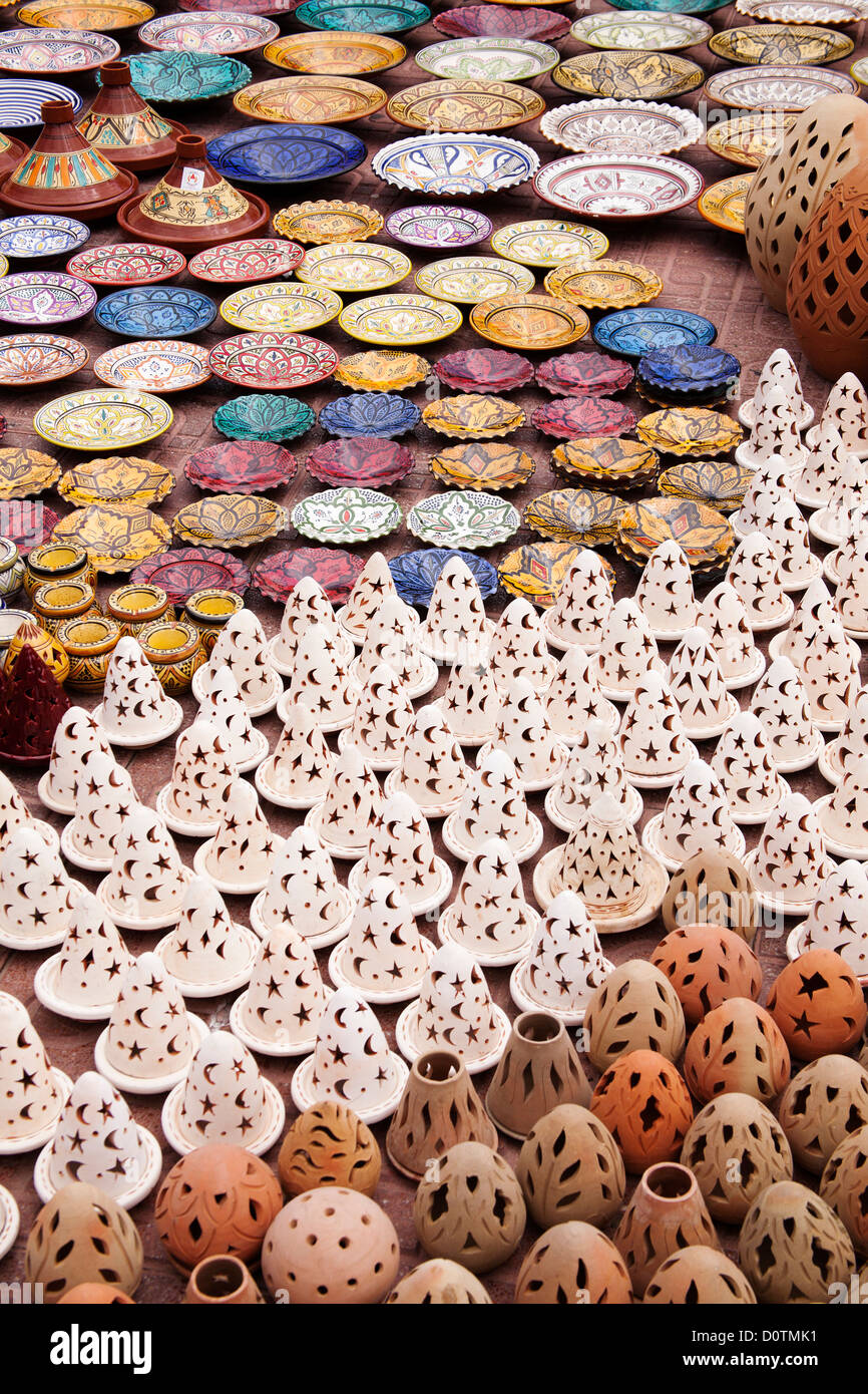 Morocco typical ceramic plates Stock Photo