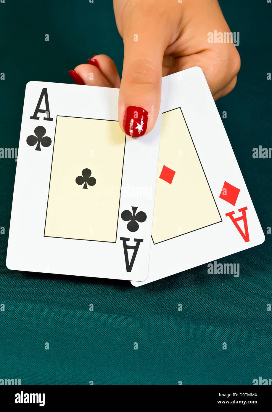 Cards in the hand Stock Photo - Alamy