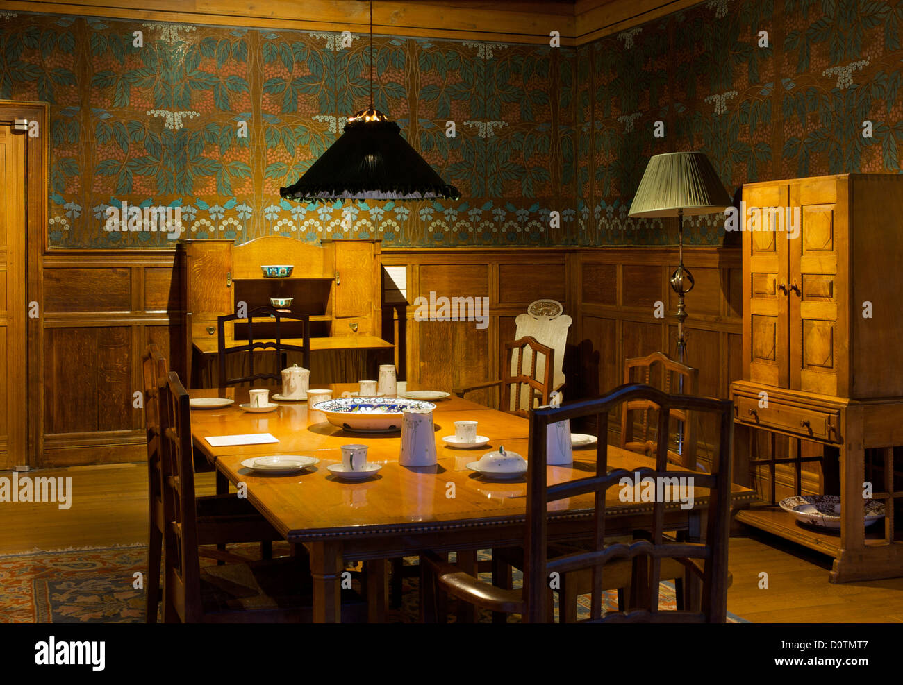 Dining room in Blackwell, 'arts and crafts' house, overlooking Lake ...