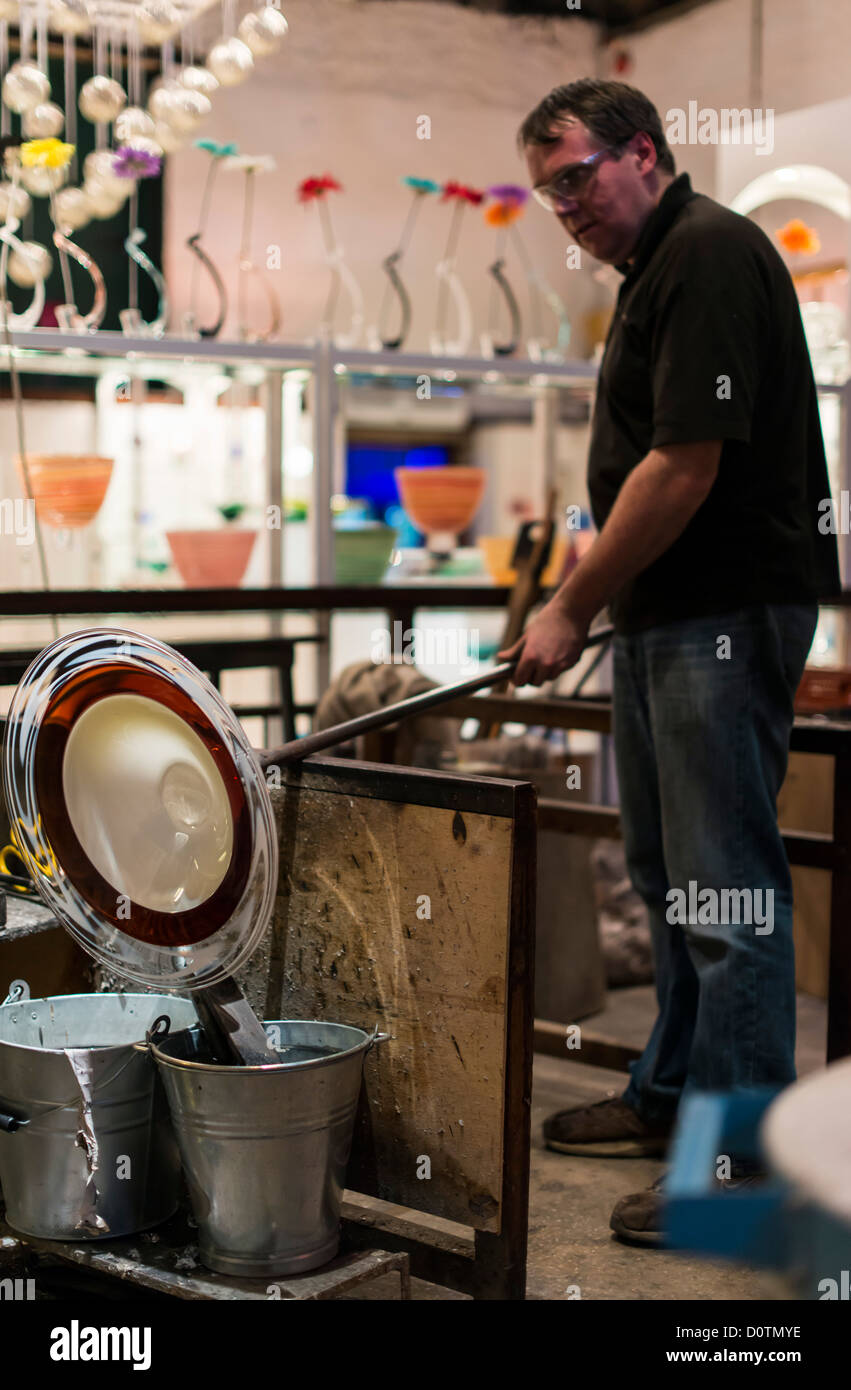 Bovey Tracey Devon England November 29th 2012 Glass Maker Of