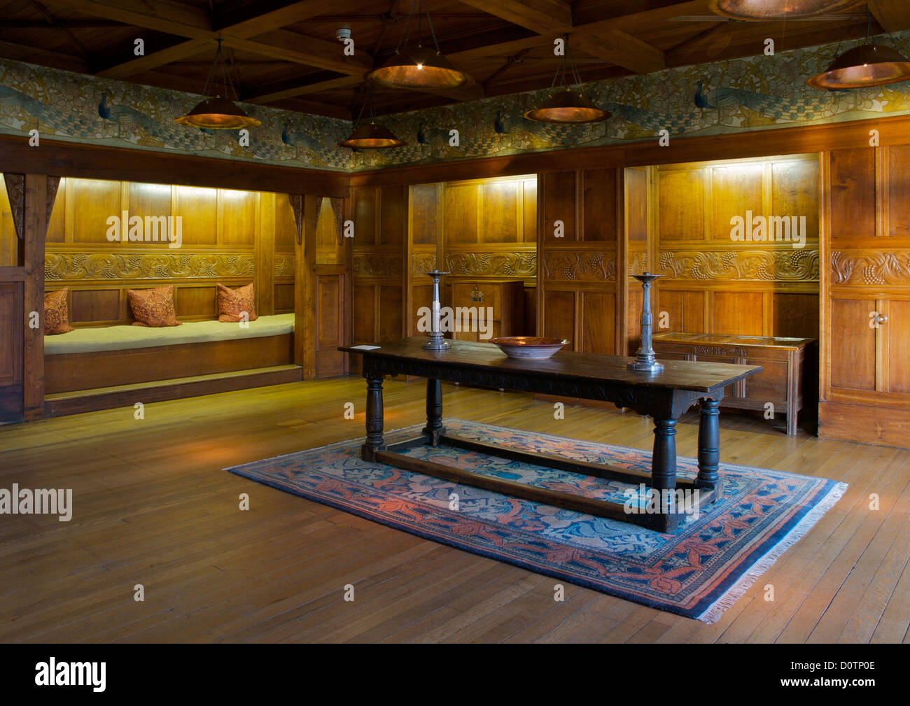 The main hall of Blackwell, 'arts and crafts' house, overlooking Lake