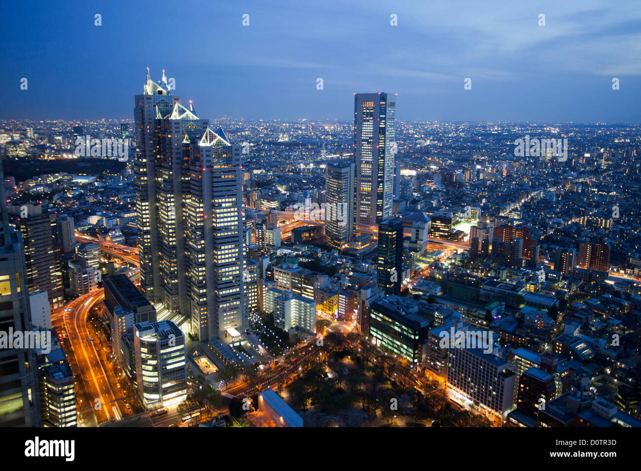 Japan, Asia, holiday, travel, Tokyo, City, Operaza, Building, downtown, skyline, buildings, skyscrapers, night, Stock Photo