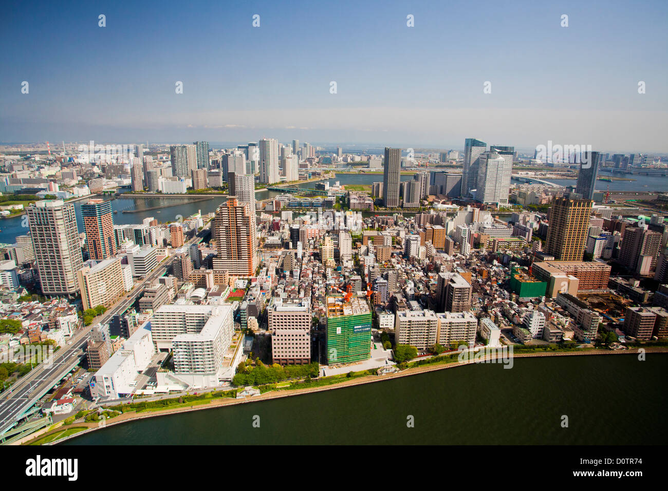 Japan, Asia, holiday, travel, Tokyo, City, Minato, district, river, skyline, sumida, Tokyo bay, buildings Stock Photo