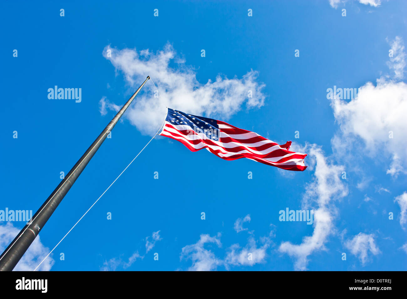 Half staff American flag Stock Photo Alamy