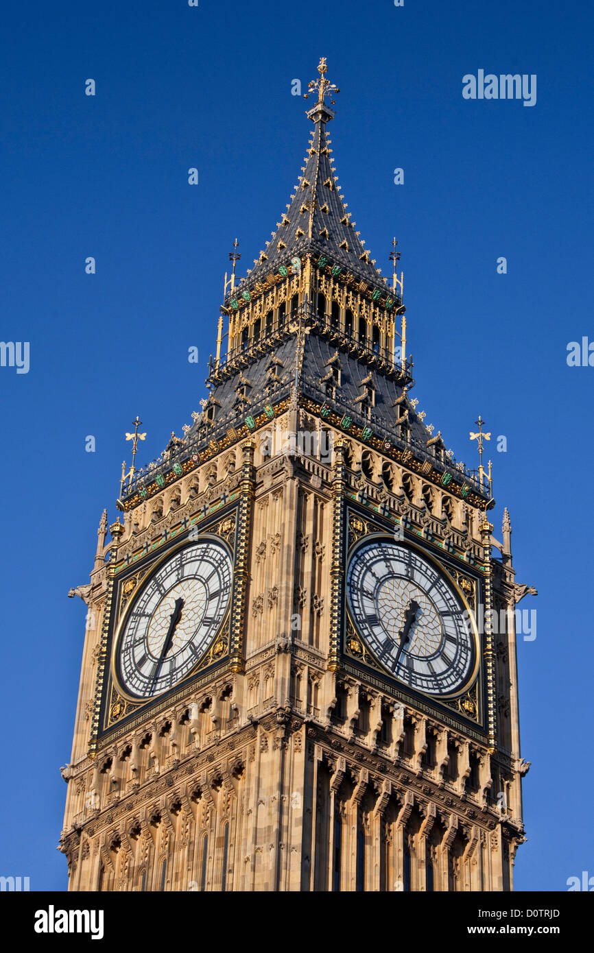 UK, Great Britain, Europe, travel, holiday, England, London, City, Palace of Westminster, Big Ben, clock, landmark, Stock Photo