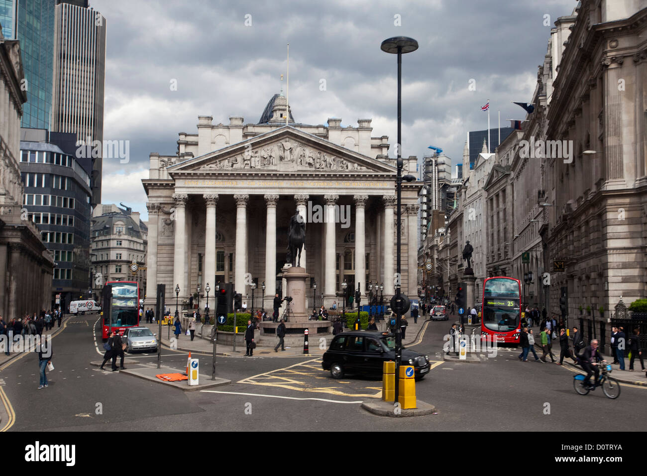 UK, Great Britain, Europe, travel, holiday, England, London, City, Royal Exchange, Exchange, buildings, Mansion House Stock Photo