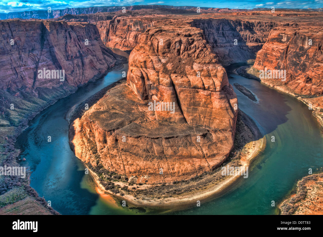 Horseshoe, bend, Colorado river, Page, Arizona, USA, United States, America, mountains, canyon Stock Photo