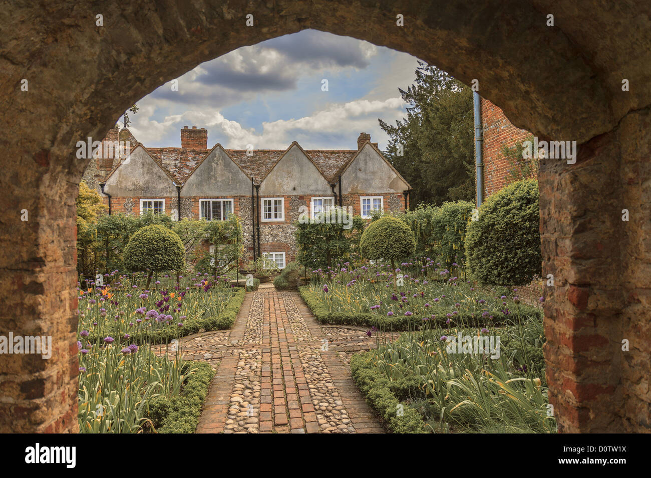 Period Houses and Garden Berkshire UK Stock Photo Alamy