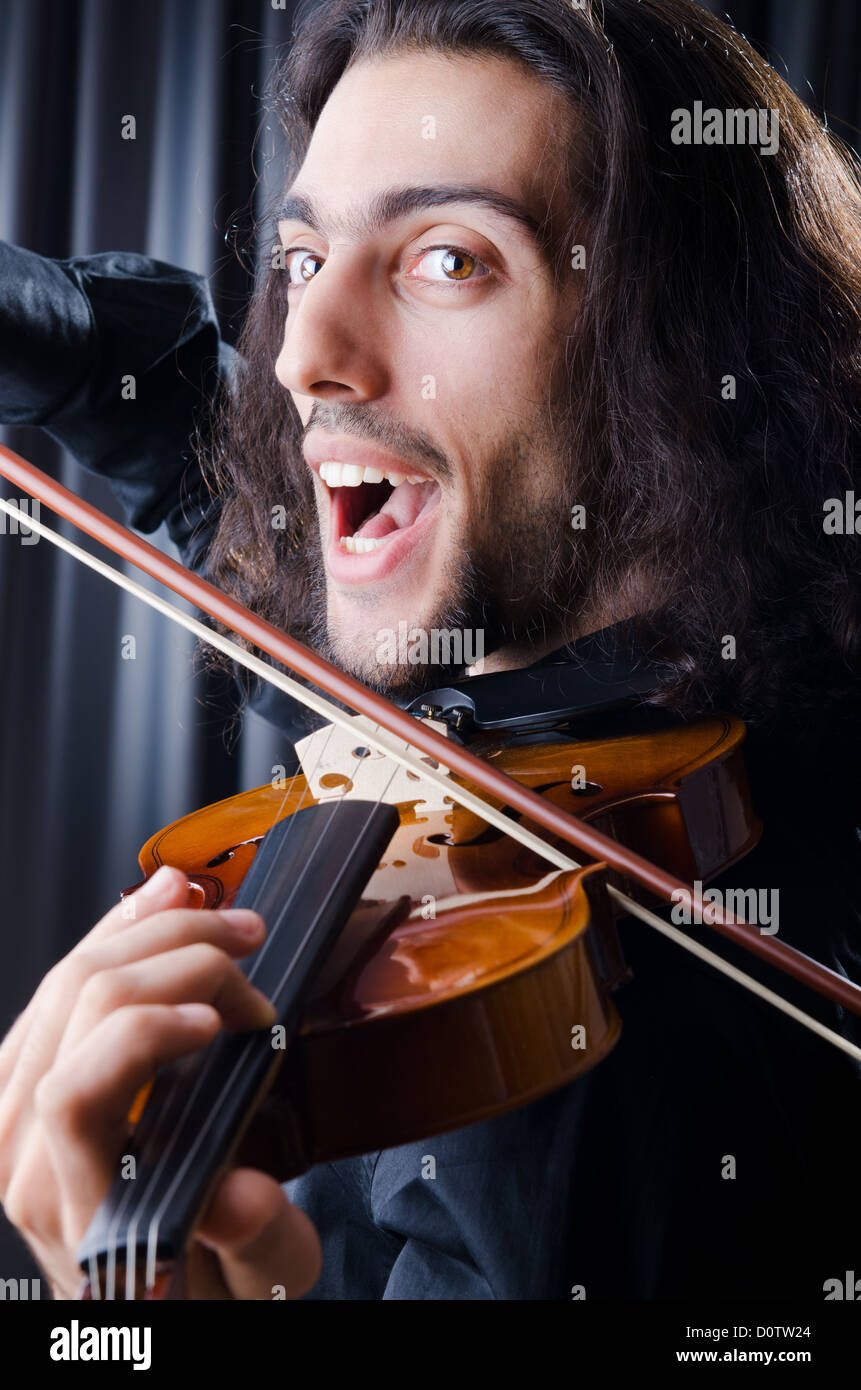 Young violin player playing Stock Photo Alamy