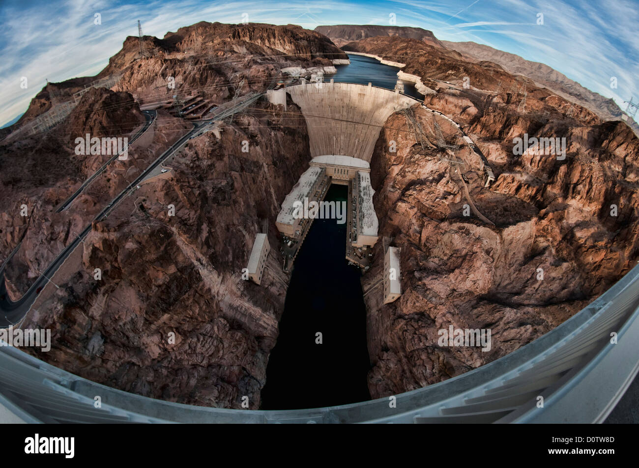 Hoover dam, Nevada, USA, Vereinigte Staaten, Amerika, Dam, wall, electricity, Colorado River, Arizona, power, hydroelectric, Lak Stock Photo