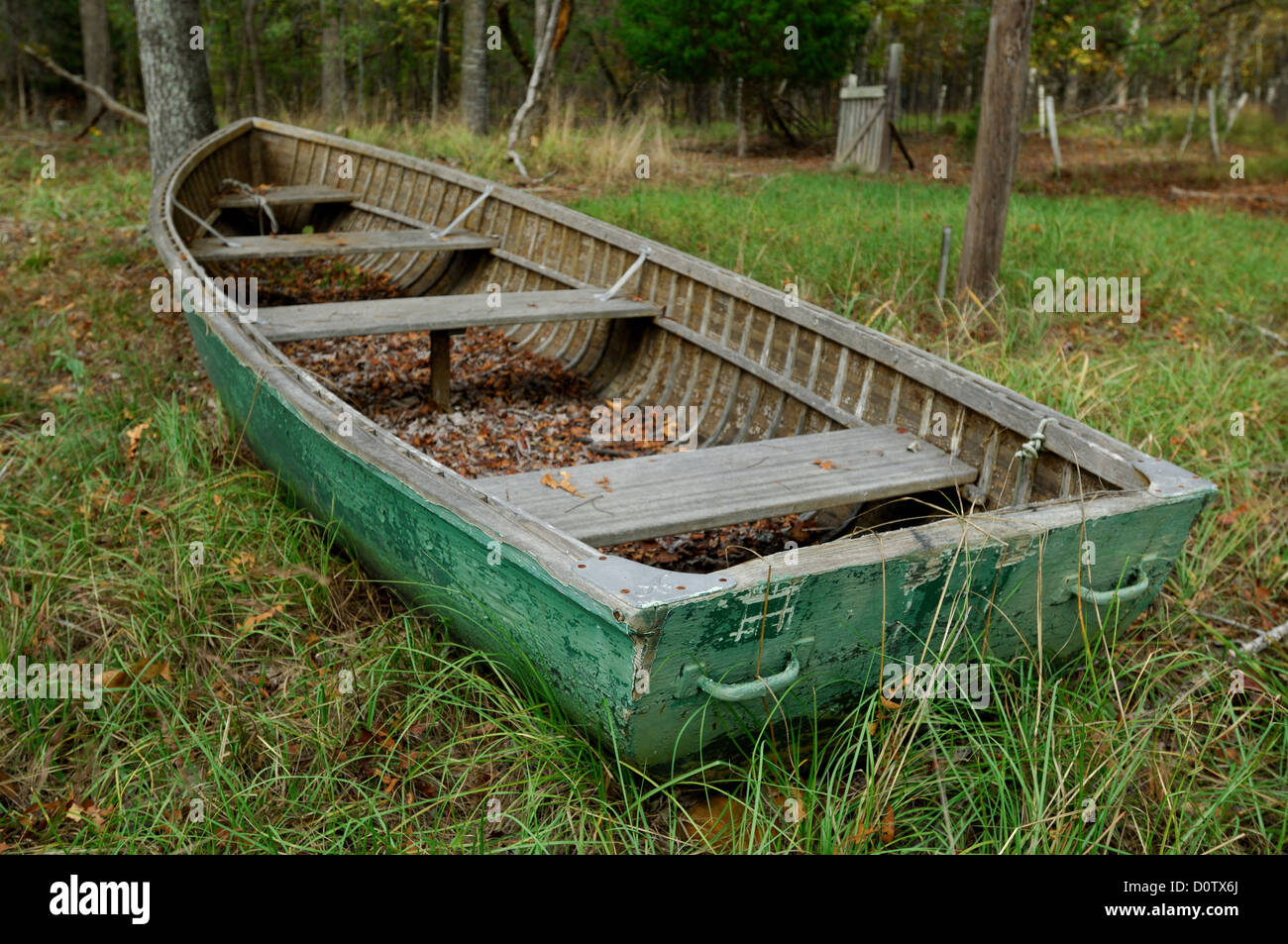 Old wooden bass fishing boat hi-res stock photography and images