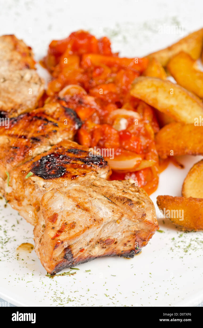 Grilled kebab pork meat Stock Photo Alamy