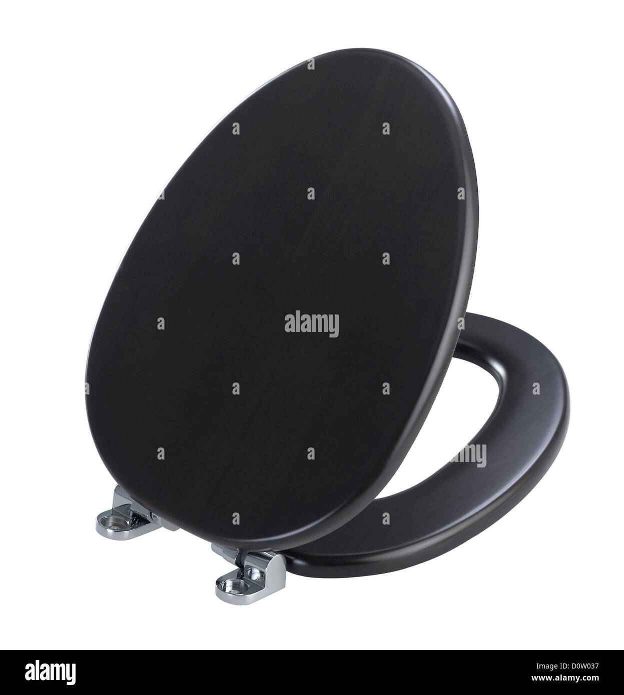 Toilet bowl cover the toilet kit accessories in dark brown color Stock