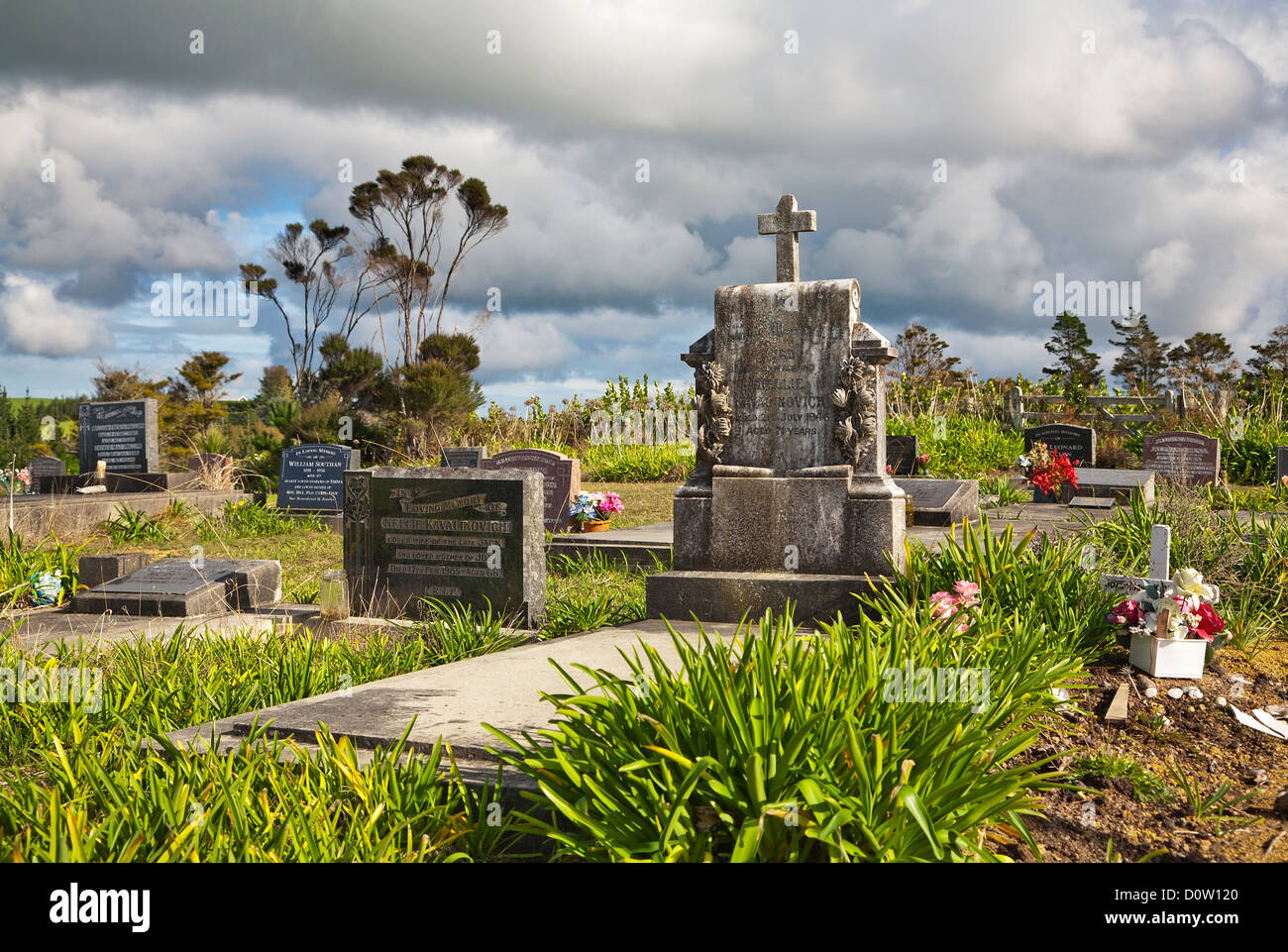 A cemetery at Mangawhai, Northland, North Island, New Zealand Stock Photo