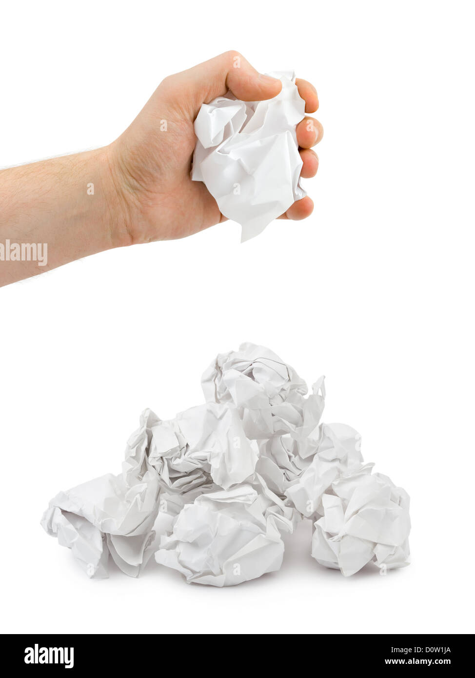 Hand and crumpled paper Stock Photo - Alamy
