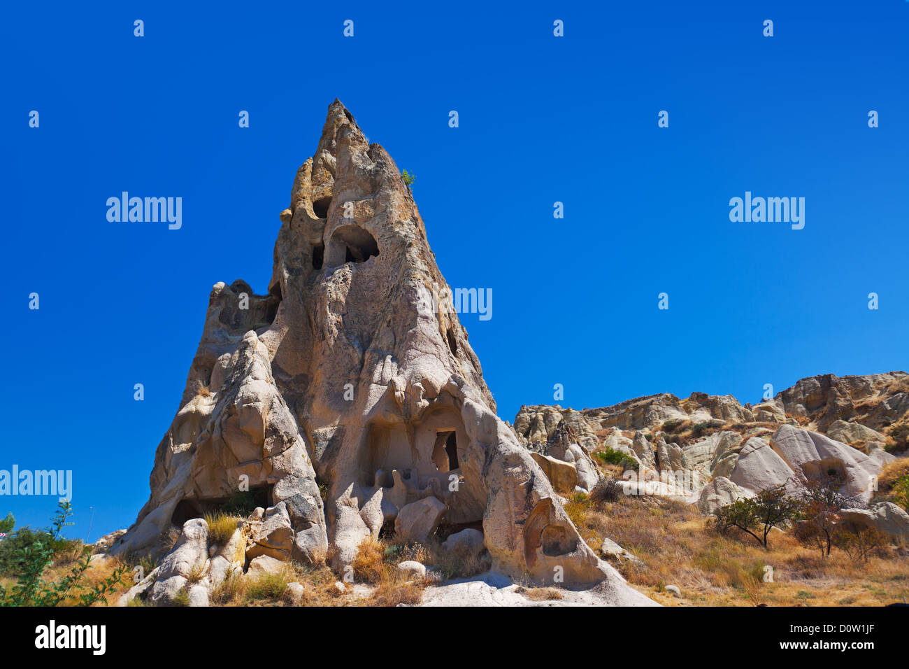 Uchisar cave city in Cappadocia Turkey Stock Photo Alamy