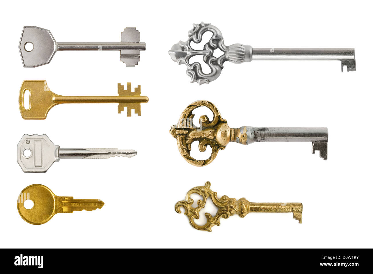Set of retro and modern keys Stock Photo - Alamy
