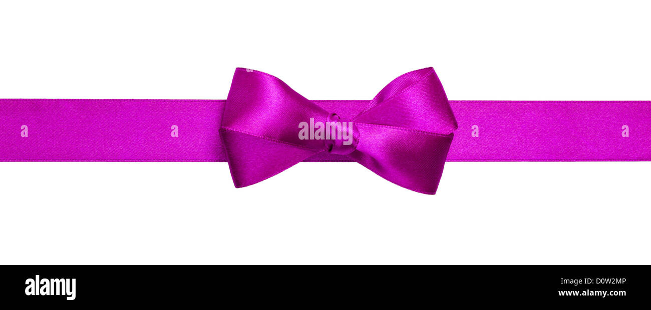 purple ribbon with simple bow isolated on white background Stock Photo ...