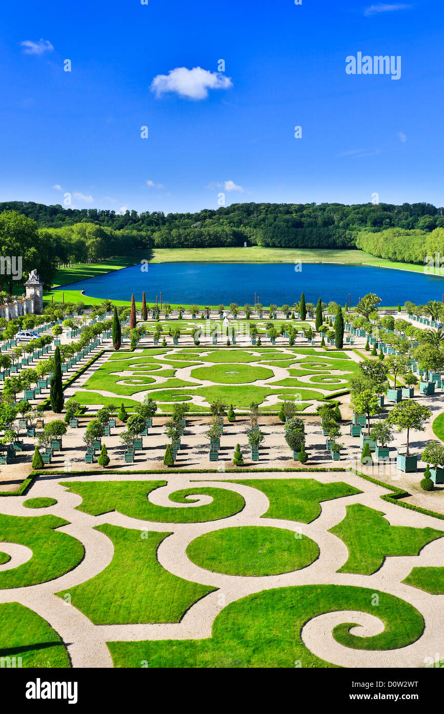 France, Europe, travel, Versailles, world heritage, gardens, detail, architecture, park, history, tourism, Unesco Stock Photo