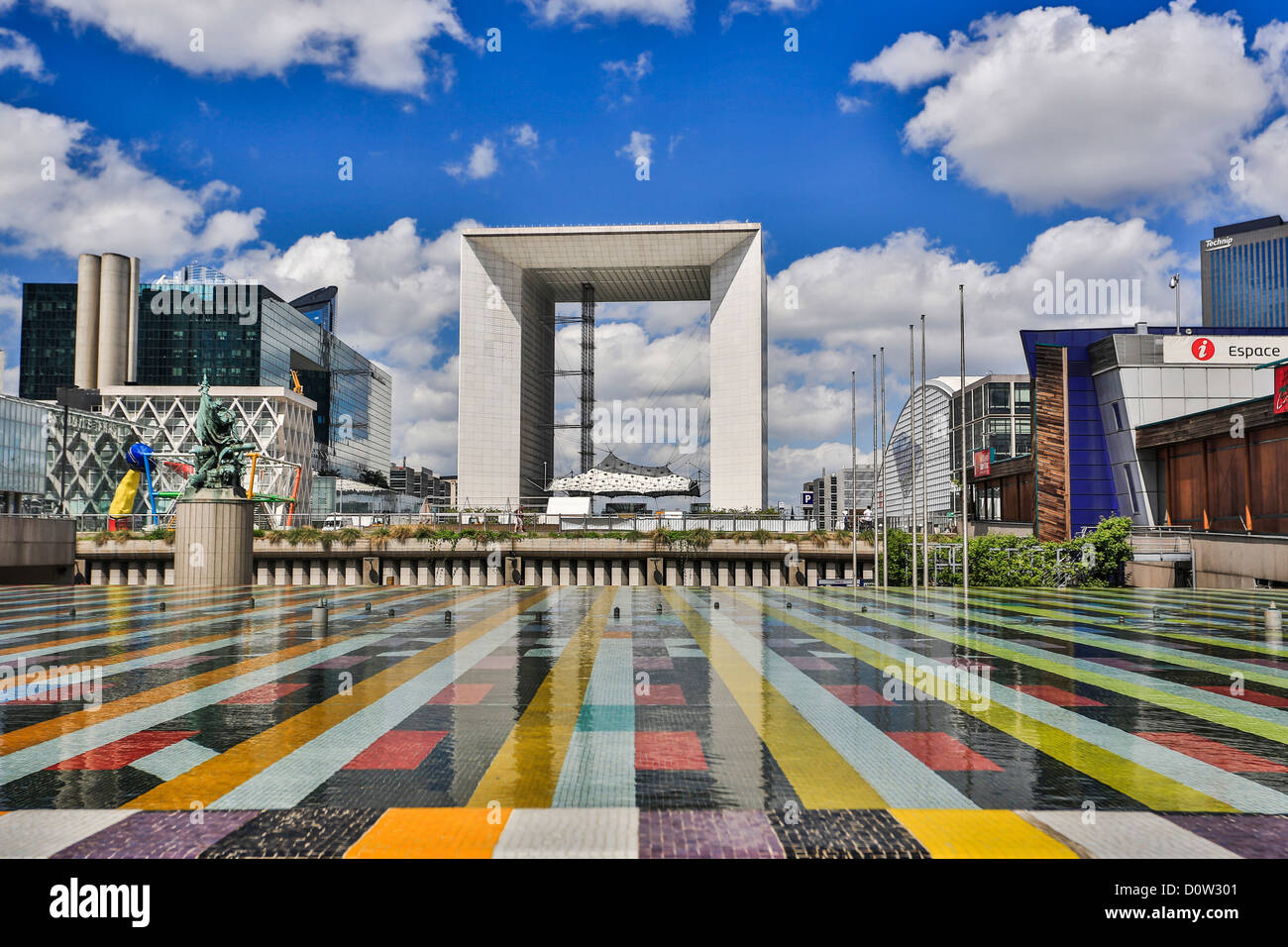 France, Europe, travel, Paris, City, La Defense, Grande Arche, arch, architecture, art, big, buildings, defense, new, skyline, s Stock Photo