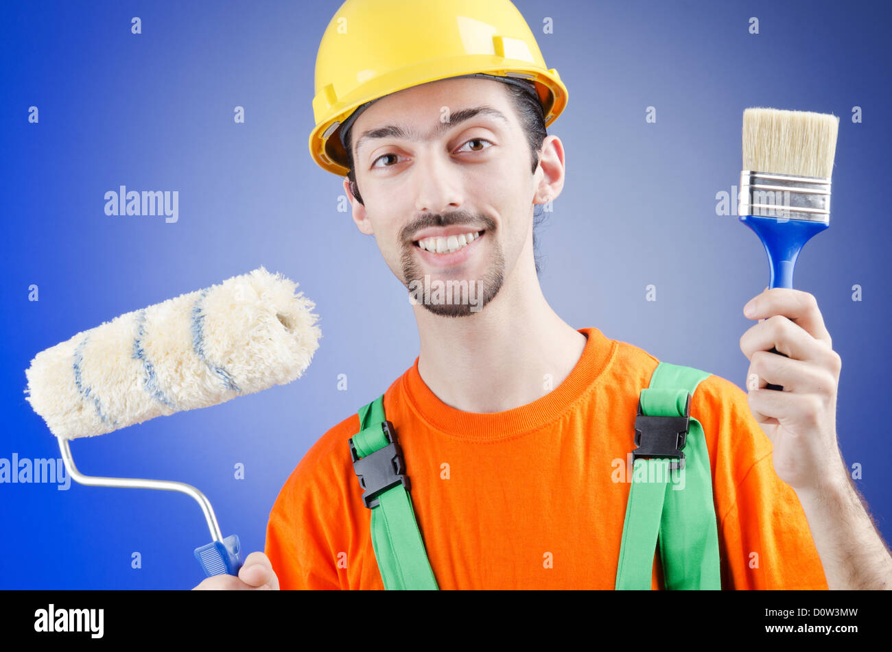 Painter In The Studio Shooting Stock Photo Alamy