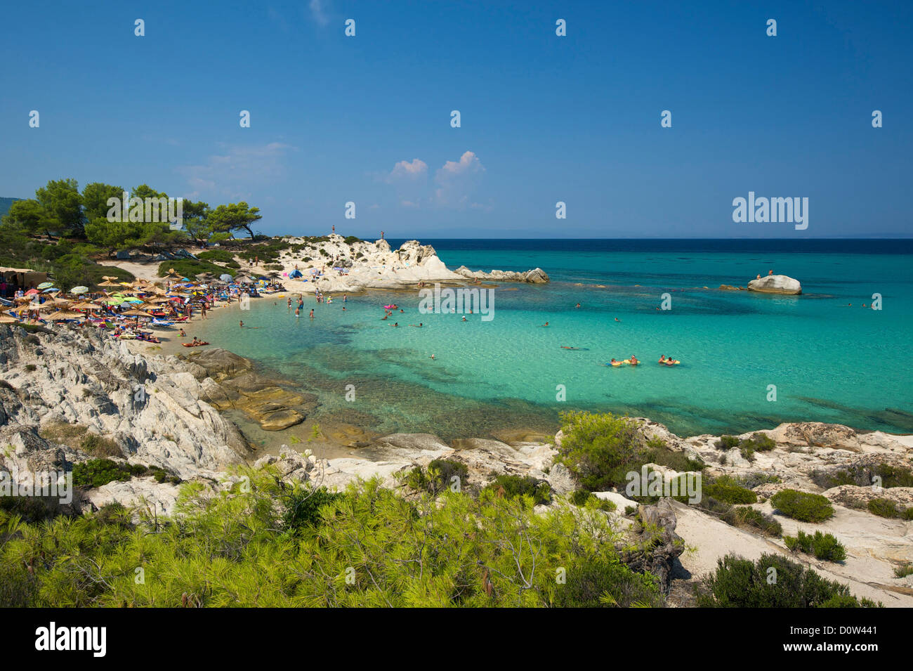 Chalkidiki, Greece, Halkidiki, Travel, vacation, Europe, European, day, Portokali Beach, Kavourotypes, Sithonia, beach, seashore Stock Photo