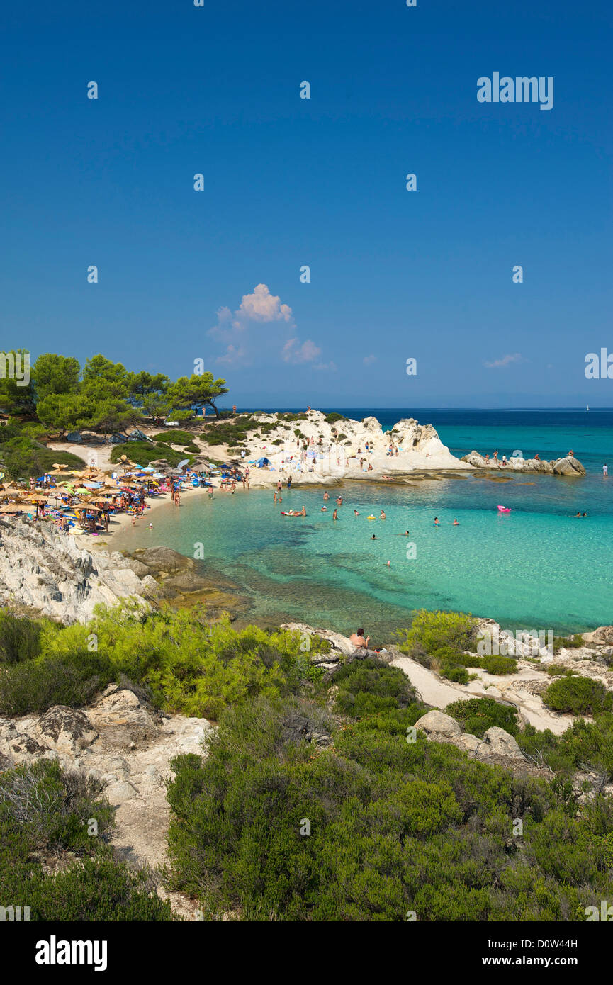 Chalkidiki, Greece, Halkidiki, Travel, vacation, Europe, European, day, Portokali Beach, Kavourotypes, Sithonia, beach, seashore Stock Photo