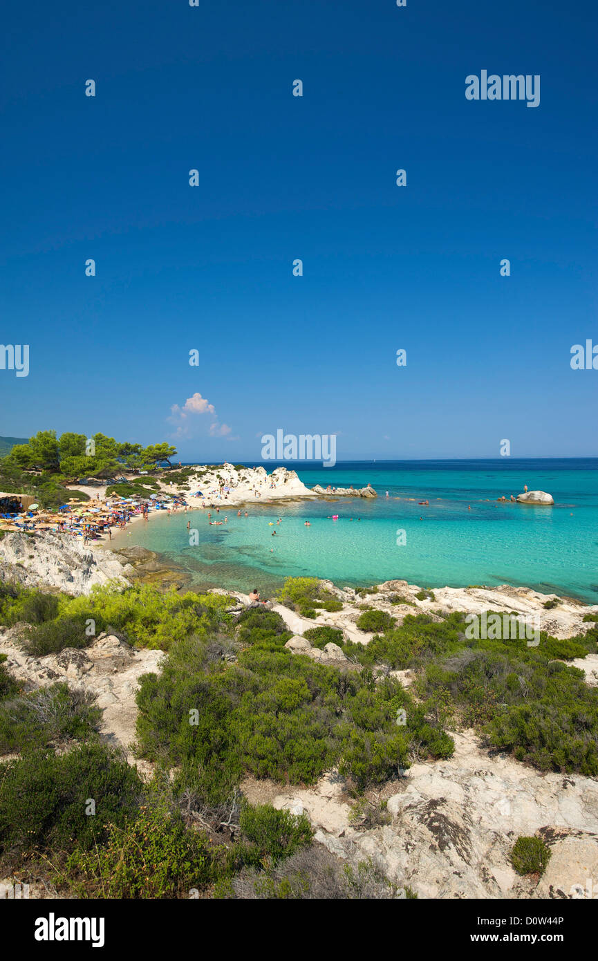 Chalkidiki, Greece, Halkidiki, Travel, vacation, Europe, European, day, Portokali Beach, Kavourotypes, Sithonia, beach, seashore Stock Photo
