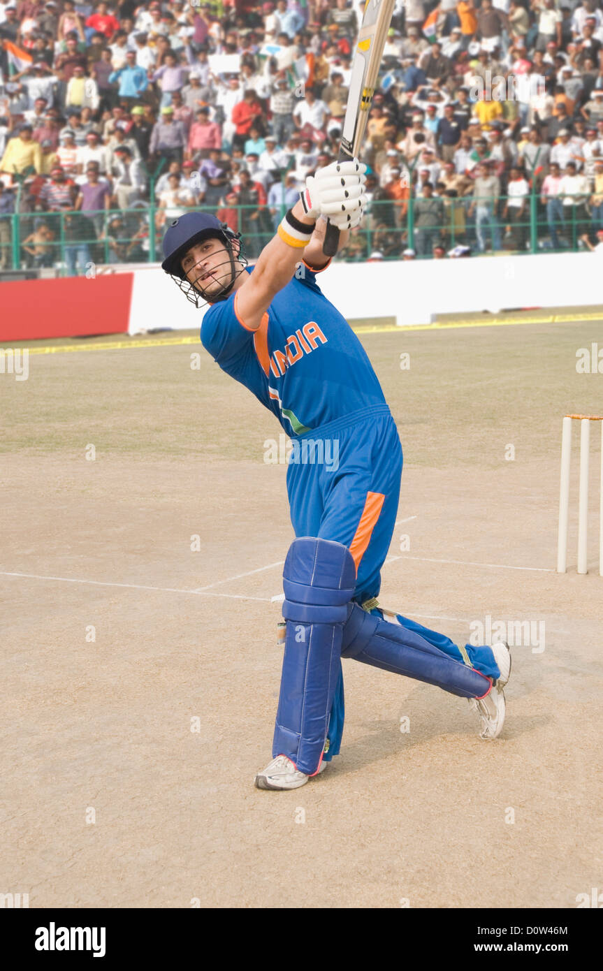 Cricket Batsman Playing A Hook Shot Stock Photo 52183228 Alamy