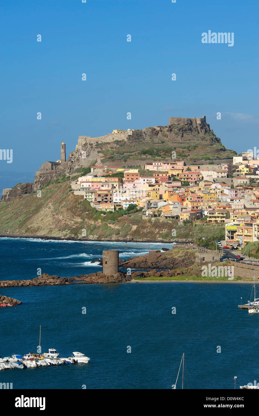 Italy, Sardegna, Sardinia, Europe, European, island, isle, islands, isles, Mediterranean Sea, day, Castelsardo, town, city, vert Stock Photo