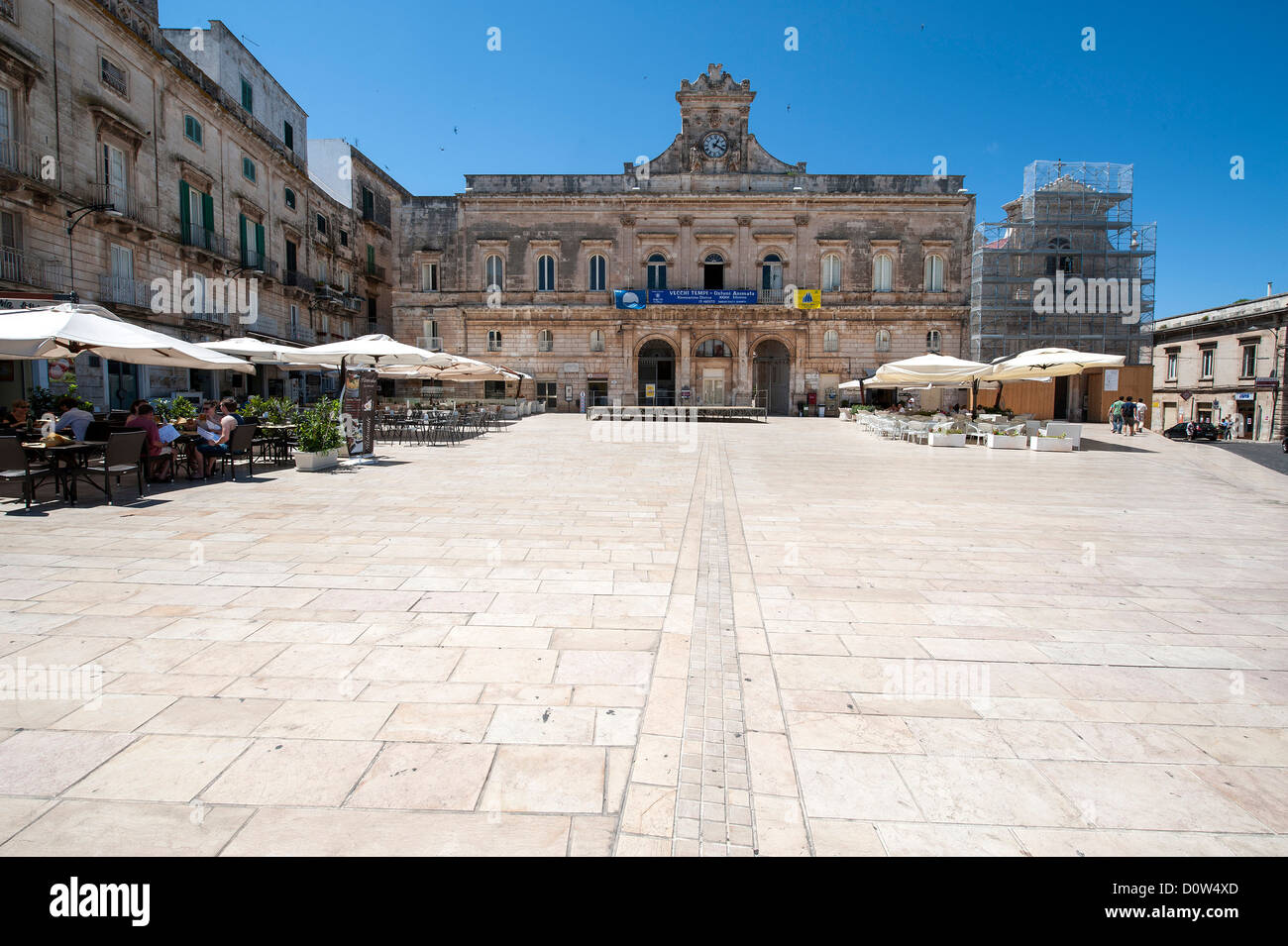 Italy, Puglia, Europe, Ostuni, Citta  bianca, Old Town, square, building Stock Photo