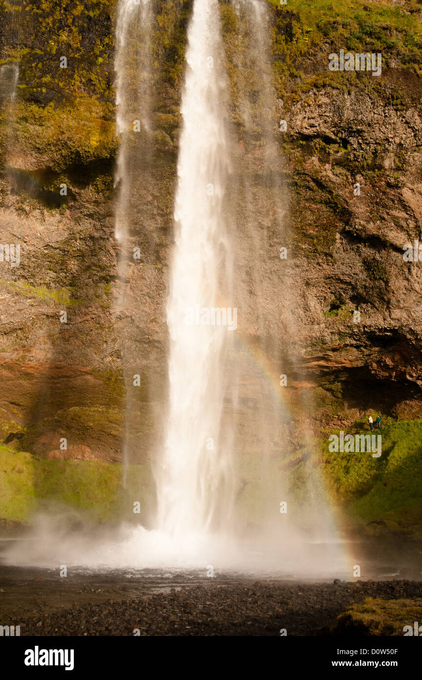 Iceland, Europe, nature, place of interest, landmark, Seljalandsfoss, water, waterfall, Icelandic Stock Photo