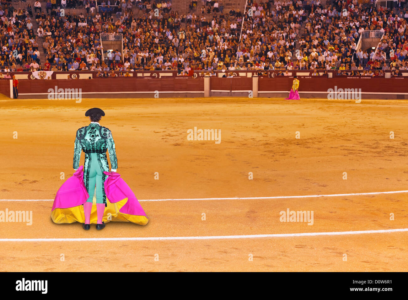 Matador in bullfighting arena at Madrid Stock Photo