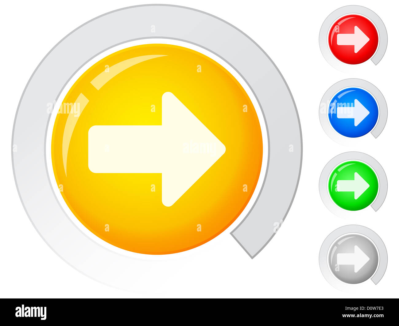 Circle buttons with arrow. Vector illustration Stock Photo - Alamy