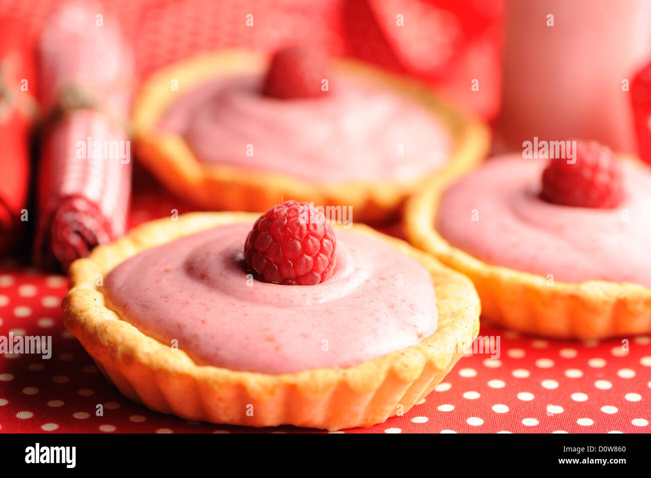 Cake with raspberry yogurt dessert Stock Photo Alamy