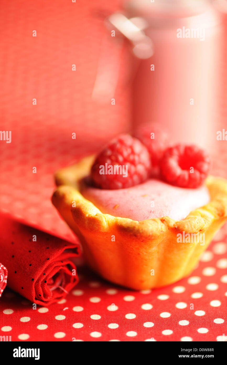 Cake with raspberry yogurt dessert Stock Photo Alamy