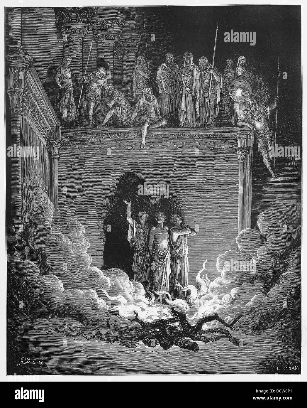Shadrach, Meshach, and Abednego in the Fiery Furnace Stock Photo