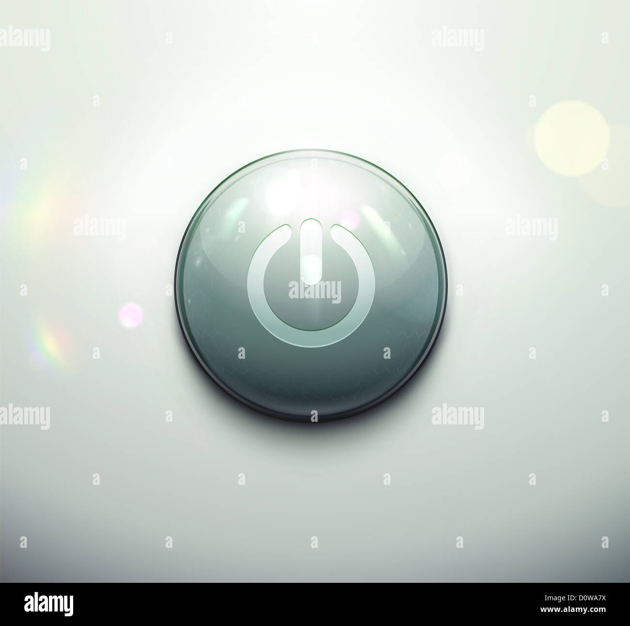 realistic round power button Stock Photo - Alamy