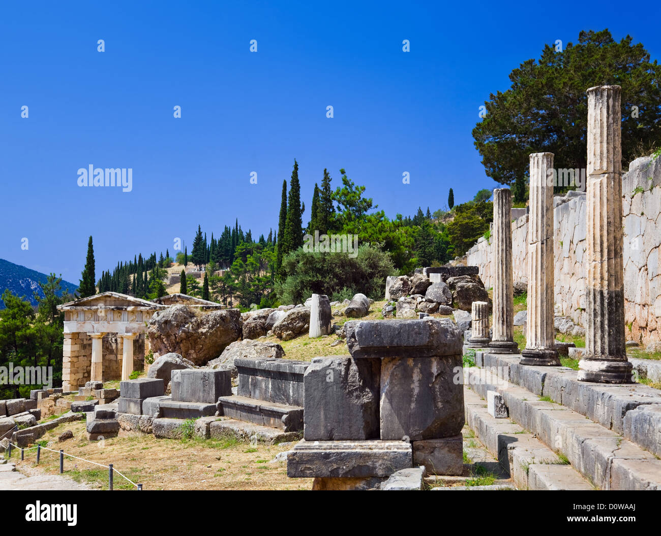 Ruins of the ancient city Delphi, Greece Stock Photo - Alamy