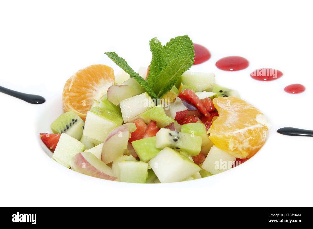 Fruit salad banana kiwi apple Cut Out Stock Images & Pictures - Alamy