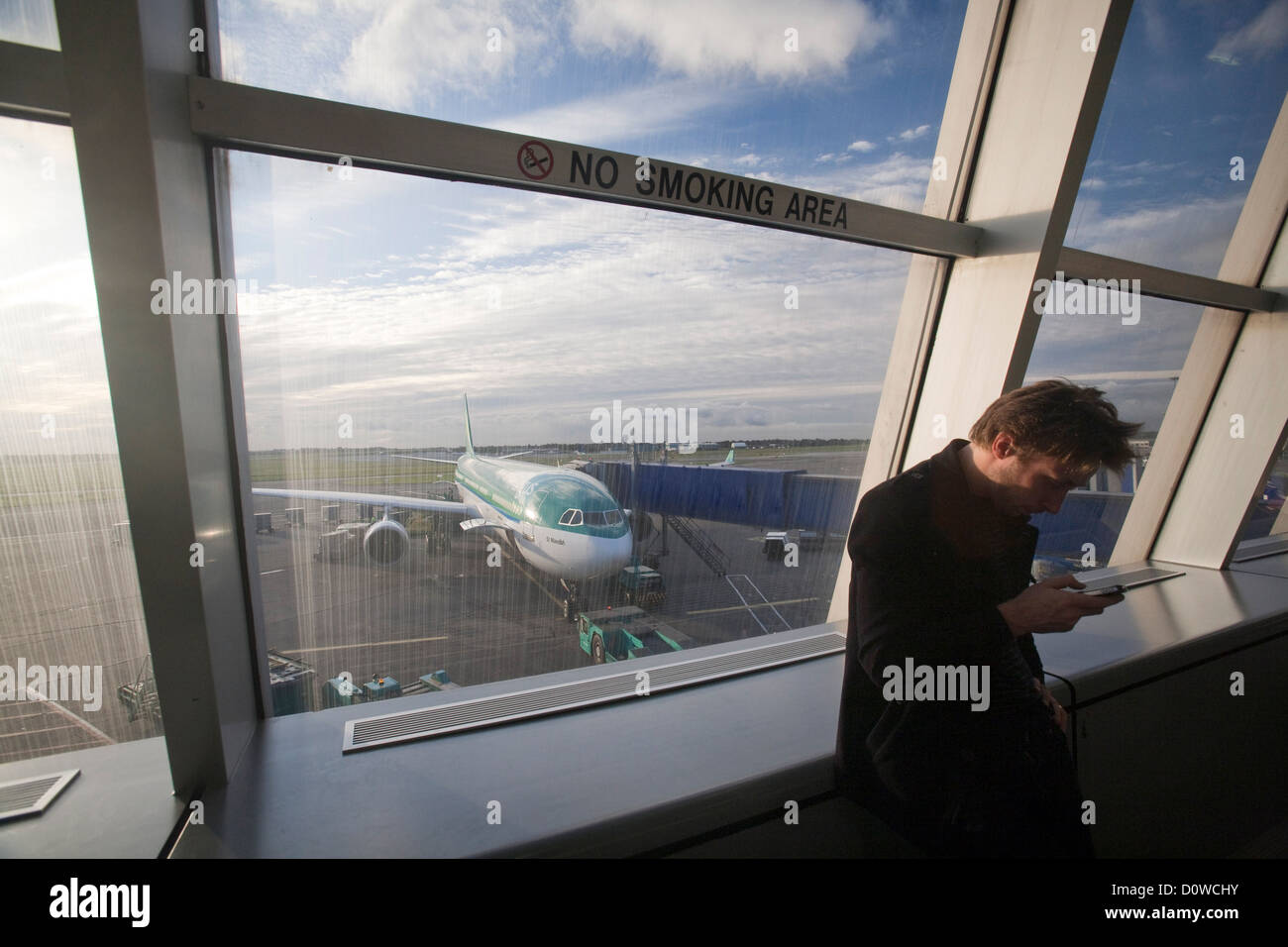 Dublin, Ireland, passengers waiting at the airport Stock Photo