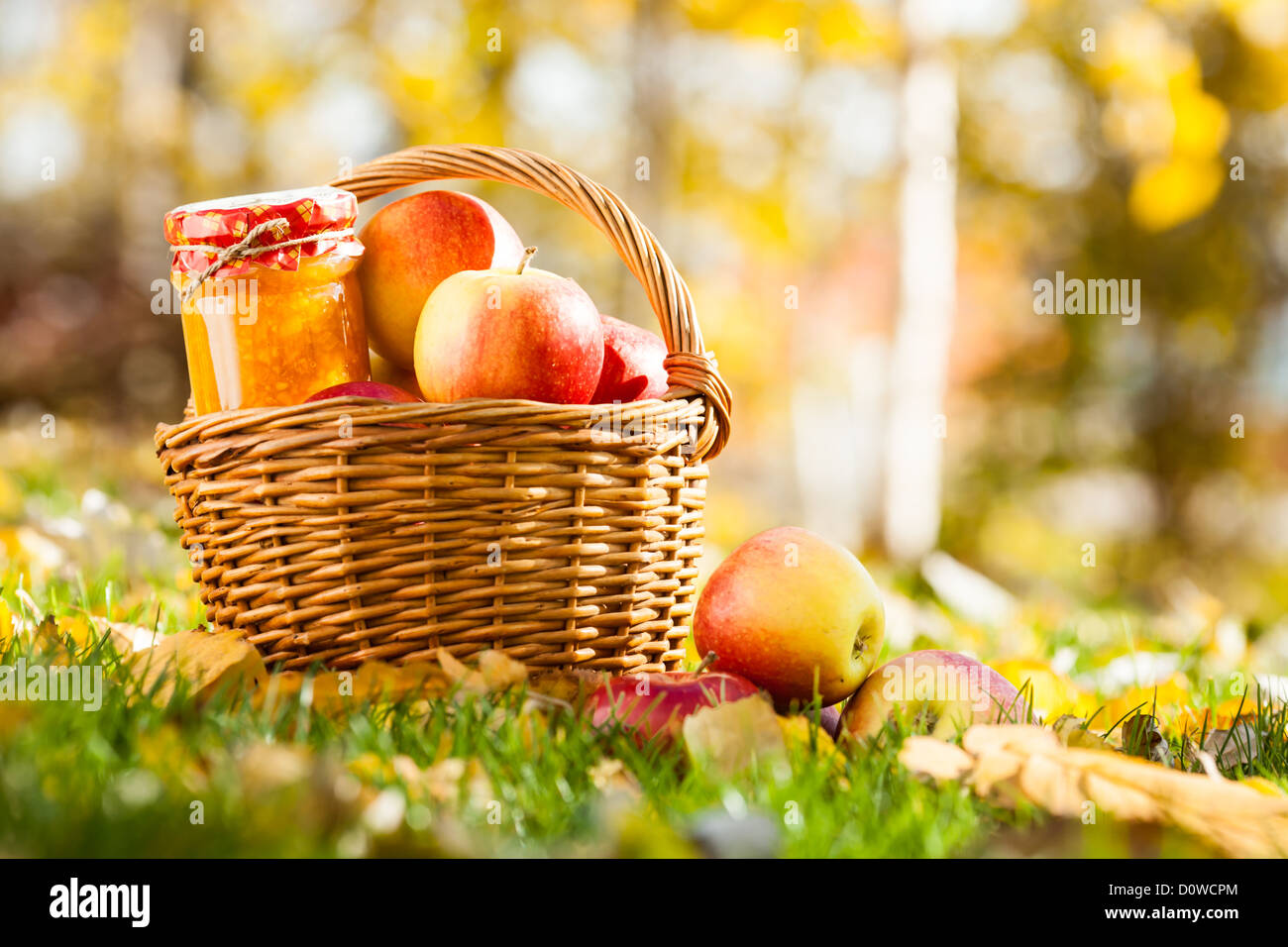 Apple jam in jar Stock Photo Alamy