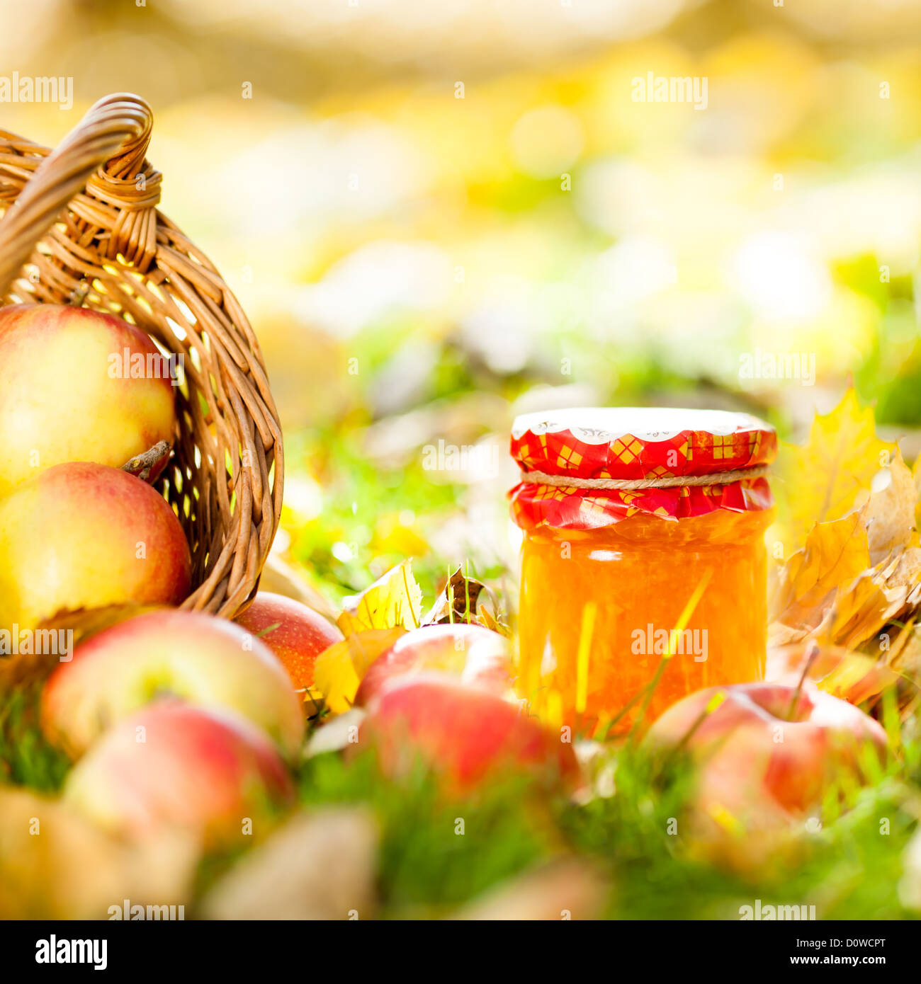 Apple jam in jar Stock Photo Alamy