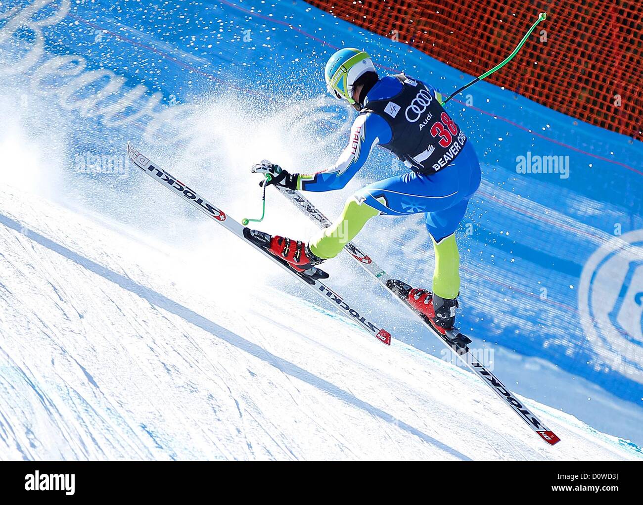 29.11.2012.  Beaver Creek Colorado USA  Ski Alpine FIS World Cup Downhill Mens practise   Picture shows Rok Perko SLO as he falls on his run Stock Photo