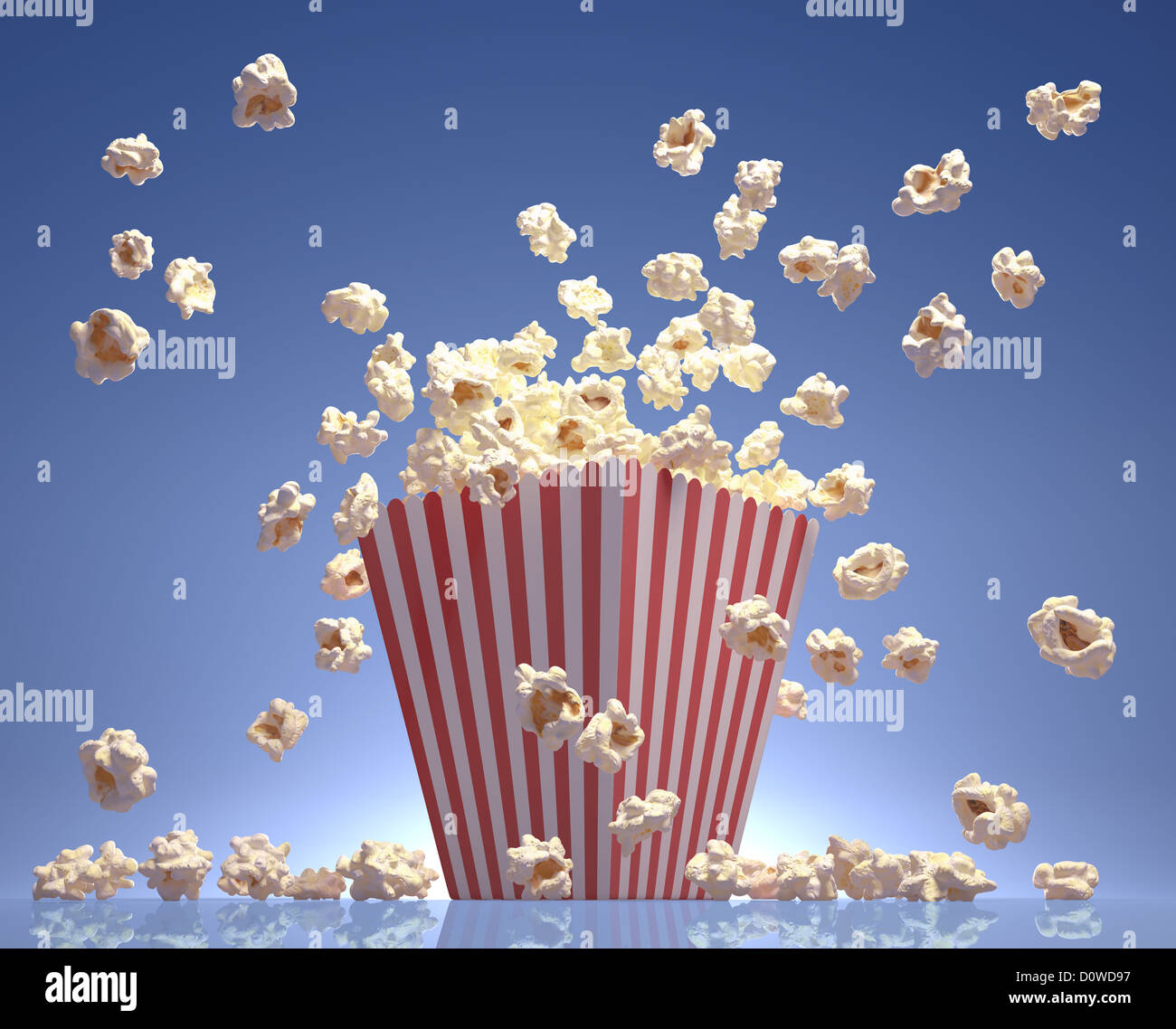 Popcorn exploding inside the packaging striped Stock Photo Alamy